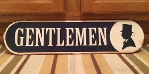 GENTLEMEN Men Restroom Metal Movie Industrial Vintage Style Gas Station Oil Tire - Picture 1 of 6