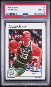 1991 Hoops Basketball Larry Bird Card #9 PSA NM-MT 8 - Picture 1 of 2
