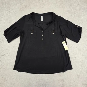Golf Top Womens Small Jet Back V Neck Roll Tab Sleeve - Picture 1 of 9