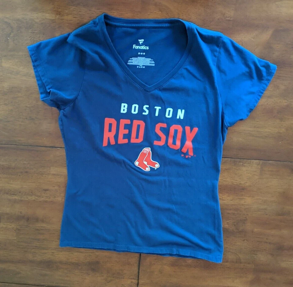 Camiseta Fanatics Azul Marino Boston Red Sox Logo Cuello en V Para Mujer Camiseta Mediana Elástica Foto 1 de 4
