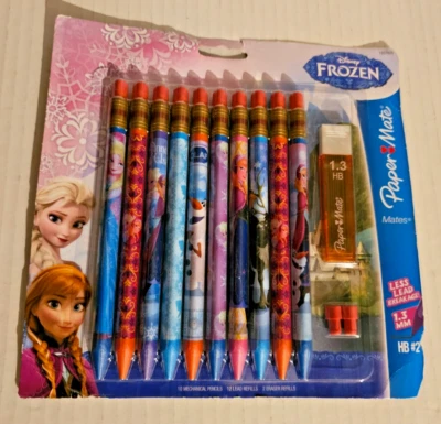 Lápis mecânico Paper Mate Disney Frozen pacote com 10 1,3 mm HB #2 extra chumbo Olaf - Imagem 1 de 3