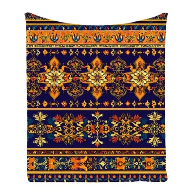 Ethnic Flower Geometric Warm Bedspread Sofa Throw Blanket Holiday Birthday Gift - Image 1 of 4