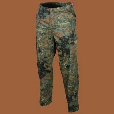 GERMAN FLECKTARN CAMOUFLAGE PANTS MILITARY BDU CARGO 6 POCKET FATIGUE TROUSERS - Image 1 of 4