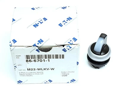 EATON M22-WLKV-W,选择开关,2 位置,照明白色  — 第 1/3 张图片