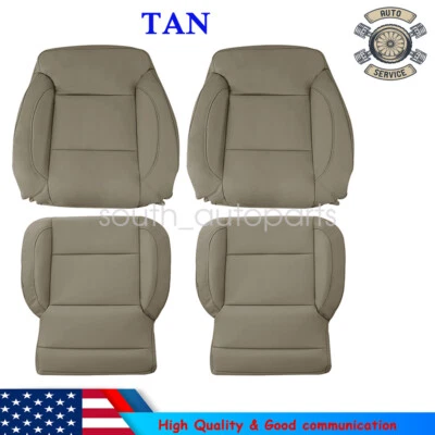 Both Side Bottom Top Leather Seat Cover Tan For 15-19 Chevy Silverado 1500 Tahoe - Image 1 of 4