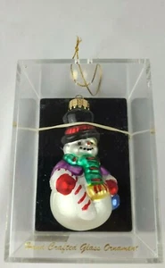 Vintage Handarbeit Unikat Schatz Glas SCHNEEMANN Weihnachtsschmuck IOB - Bild 1 von 2