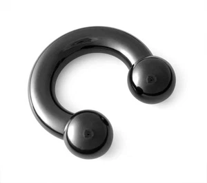 316L Black PVD Coated Surgical Steel Circular Barbell Horseshoe 4g 4 gauge - Picture 1 of 1