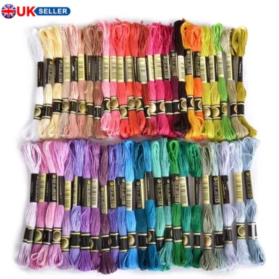 100% Cotton Embroidery Thread Bundles Cross Stitch Thread Floss Cotton Skeins 50 - Image 1 of 4