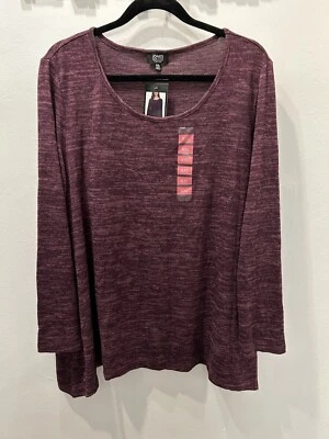 Nuevo con etiquetas Suéter Jones New York Signature Púrpura Dobladillo Redondo Trapecio Manga Larga XXL Foto 1 de 4