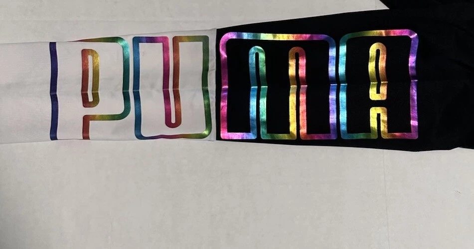 Leggings Puma Juniors Blanco y Negro Logo Arco Iris Talla L 12-14 Foto 1 de 4