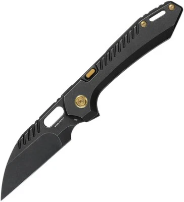 Vosteed RSKAOS Linerlock 3.5" Bohler M390 Black PVD Titanium Folding Knife MHET1