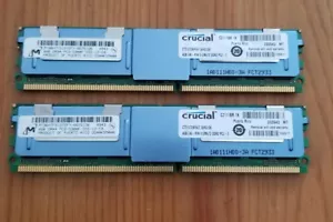 Pair 4GB Memory Kit Crucial CT51272AF667.36FG1D6 Micron MT36HTF51272FY-667G1D6 - Picture 1 of 2