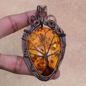 Tree Of Life Baltic Amber Pendant Handmade Copper Wire Wrapped Pendant t - Picture 1 of 5