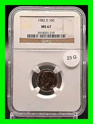 Stunning 1982-D Roosevelt Dime NGC MS67 Spotless ~ Very Hard To Find  - Image 1 of 4
