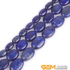 Pierre précieuse bleue lapis-lazuli perles amples ovales pour fabrication de bijoux brin 15" 8x12 mm