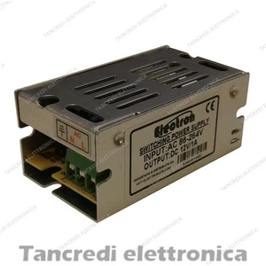 ALIMENTATORE TRASFORMATORE STABILIZZATO 220V 12V STRISCE LED BARRE ILLUMINAZIONE - Imagen 1 de 11
