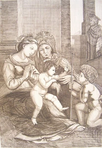 Engraving With Burin - Art Print - Madonna With Jesus - Engraver Adelio Cozzi - Picture 1 of 1