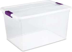 66 Qt Clearview Latch Storage Box, Stackable Bin with Latching Lid, Organize , B - Picture 1 of 9