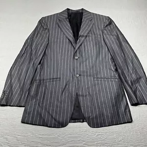 Versace Collection Blazer Mens 38R US Gray Pinstripe Silk Wool Single Breast EUC - Picture 1 of 22