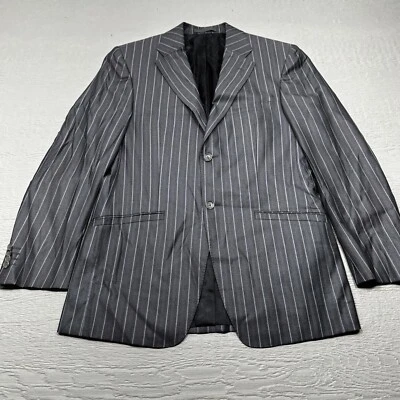 Versace Collection Blazer Mens 38R US Gray Pinstripe Silk Wool Single Breast EUC - Image 1 of 4