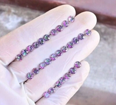 Natural Mystic Topaz 8 mm Round Shape 30 Pcs Faceted Loose Gemstone Best Offer - Image 1 of 4