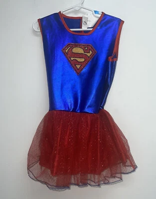 Vestido Disfraz Supergirl Halloween Niñas Talla S Rubíes Brillo Metálico Foto 1 de 4