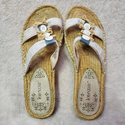 Sandalias blancas Kensie Prego para mujer talla 7,5 M Foto 1 de 4