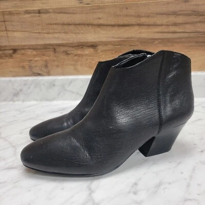 Mujer 8 M Ivanka Trump Rabboer Negro Cuero Botines Cremallera Lateral Botines Tacón Foto 1 de 4