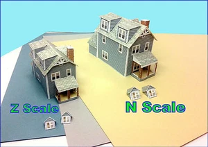 Z Scale House - BHCZ#1 Card Stock Model Kit - Picture 1 of 8