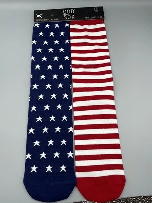 Odd Sox PATRIÓTICO ROJO BLANCO AZUL ESTRELLAS RAYAS Calcetines Tejidos Para Hombre 6-13 Nuevo Con Etiquetas Foto 1 de 4
