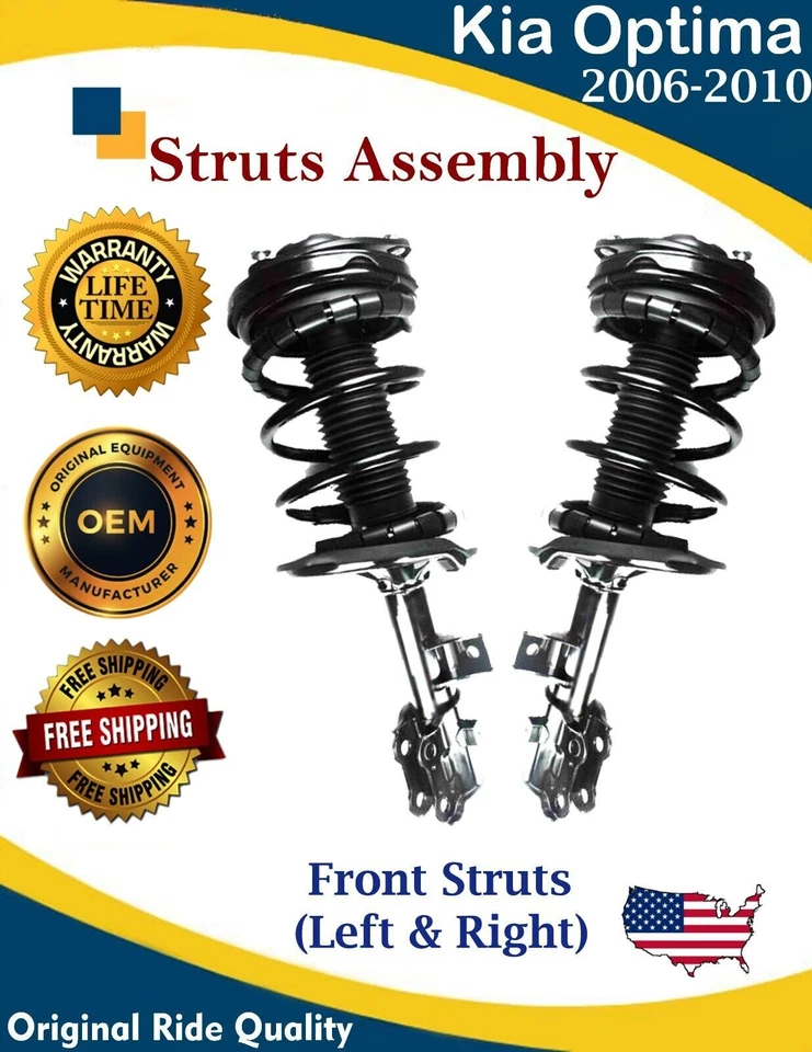 New OE Front Left and Right Struts for 2006-2010 Kia Optima Lifetime Warranty - Изображение 1 из 4