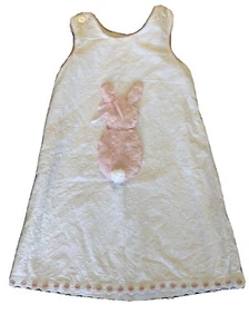 La Jenns Size 5 Young Girls Bunny Dress White And Pink, built in slip - Picture 1 of 7