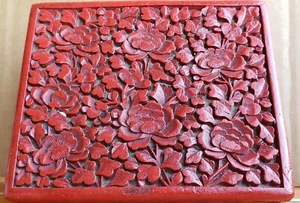Antique Chinese Cinnabar Box - Picture 1 of 14