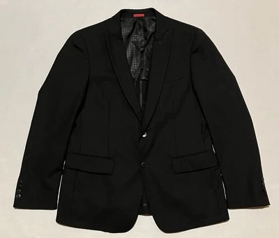 Chaqueta Blazer John Varvatos EE. UU. Talla 40 R Negra Lana Informal Negocios 2 Botones Foto 1 de 4