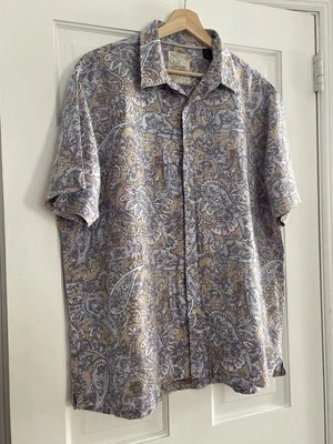 Tasso Elba Island Hombre XXL Hawaiano Cachemira Lino Mezcla Algodón Abotonada Foto 1 de 4