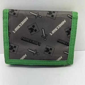 Minecraft Trifold Wallet 2019 Morning Green Gray EUC - Picture 1 of 2