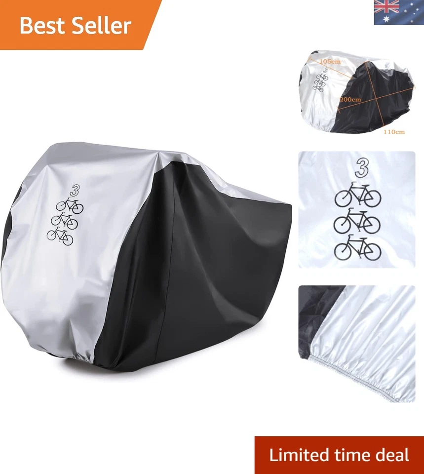 For 3 Bike Cycle Bicycle Rain Waterproof UV Protection Triple Bikes Cover All...