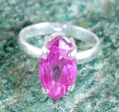 Anillo certificado piedras preciosas marquesa naturales de 13,25 quilates morganita rosa brasileña Foto 1 de 4