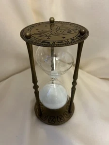 Vintage Brass Hourglass Zodiac Roman Numerals - Picture 1 of 7