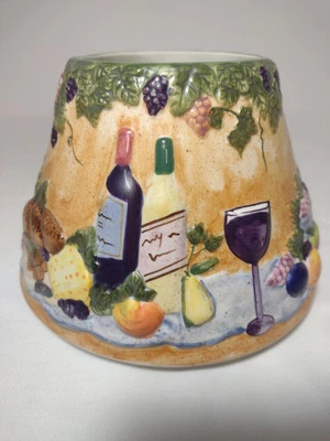 洋基蜡烛托斯卡纳葡萄酒和奶酪大号灯罩6.75英寸陶瓷 — 第 1/4 张图片