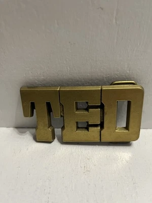 - Hebilla de cinturón vintage años 80 color latón nombre Ted Foto 1 de 3