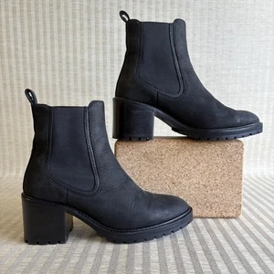Stivali Thursday Boot Co Chelsea da donna taglia 7,5 neri in pelle suola a strappo tacco a blocco - Foto 1 di 19