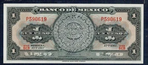 Mexiko 1 Peso 1967 Pick 59j Stempelglanz - Gian 12 - Bild 1 von 2