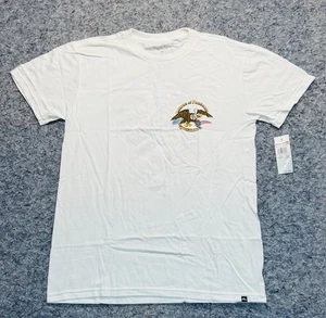 Quiksilver Tee Shirt Men’s Med White Waves Of Freedom Bald Eagle USA Patriotic - Picture 1 of 8