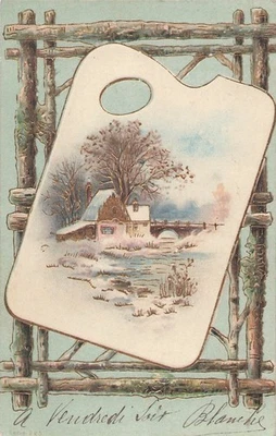 CP RELIEF DORURE PALETTE MAISON PONT CADRE BOIS - 67064 - Photo 1/2