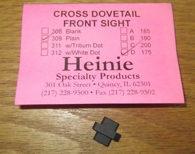 Mira delantera Heinie 1911 cola de milano dentada negra 309D Foto 1 de 2