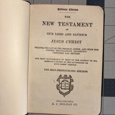 1918 WWI Era Mini Pocket Size New Testament Bible Frances Eugene Widness Bible - Image 1 of 4