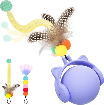 ORSDA Cat Toys for Indoor Cats, New Intelligent Voice Timing Touch Purple  - Image 1 of 4