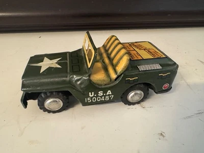 Vintage Pressed Tin Friction Willeys Jeep - Image 1 of 4