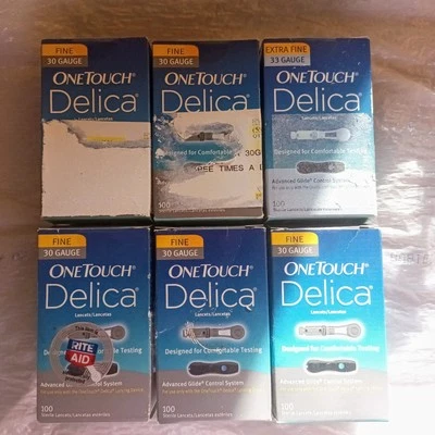 One Touch Delica Lancetas Finas Calibre 30 (7) Caja 100 Lancetas Descontinuadas Diabético Foto 1 de 3